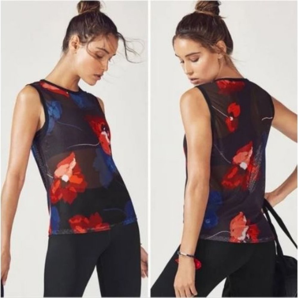 Fabletics Women's Floral Print Harleen Athletic Mesh Tank Size 3x 1049